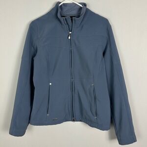 Ariat‎ Blue Full Zip Soft Shell Jacket Womens Size Large Layering Travel Stretch